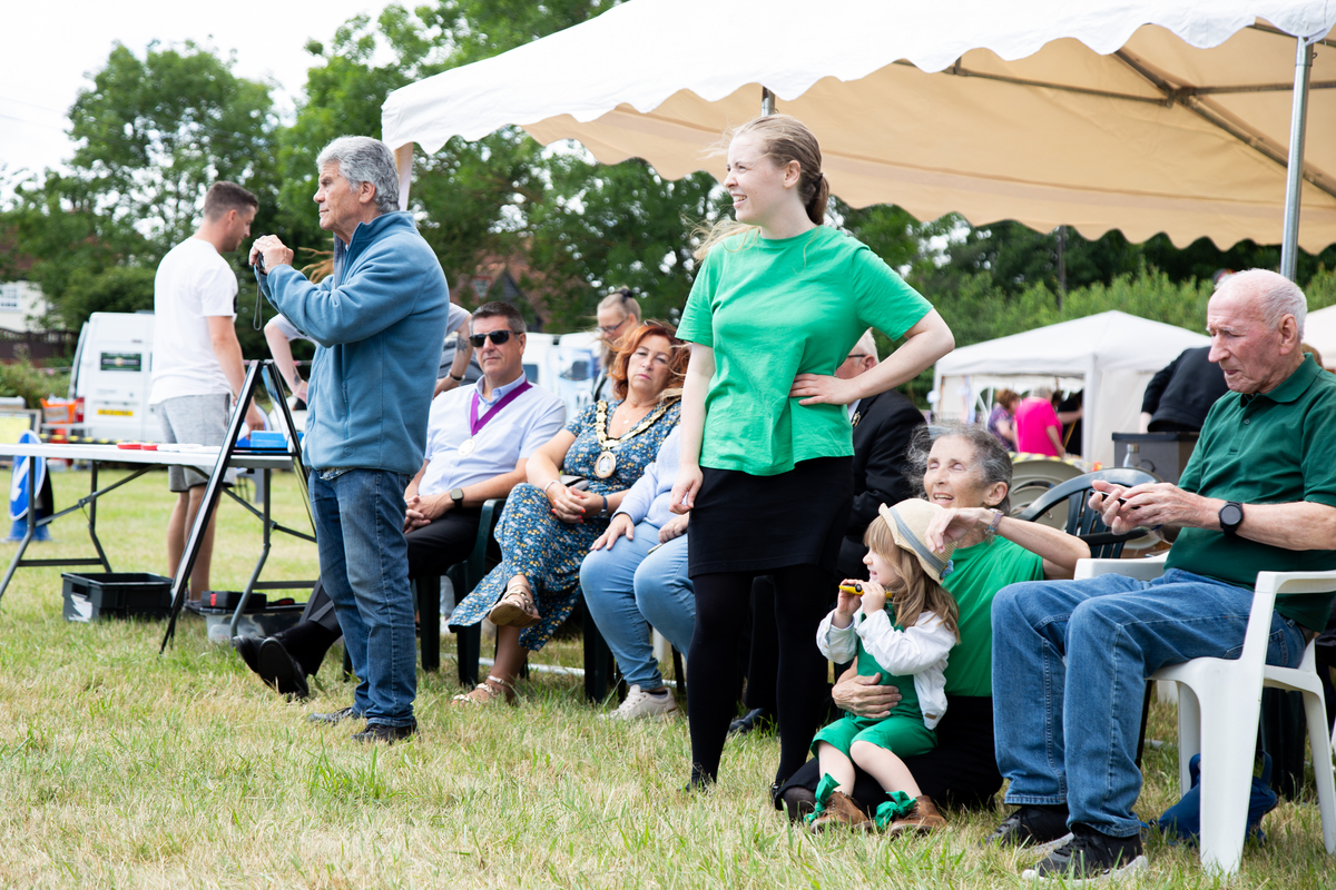 Jo from the  Maureen Corr Irish Dancers waiting to participate in the next dance.